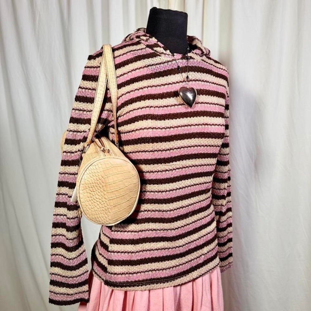 Paul Ette Striped Knit Hoodie Top – Size S/M‎